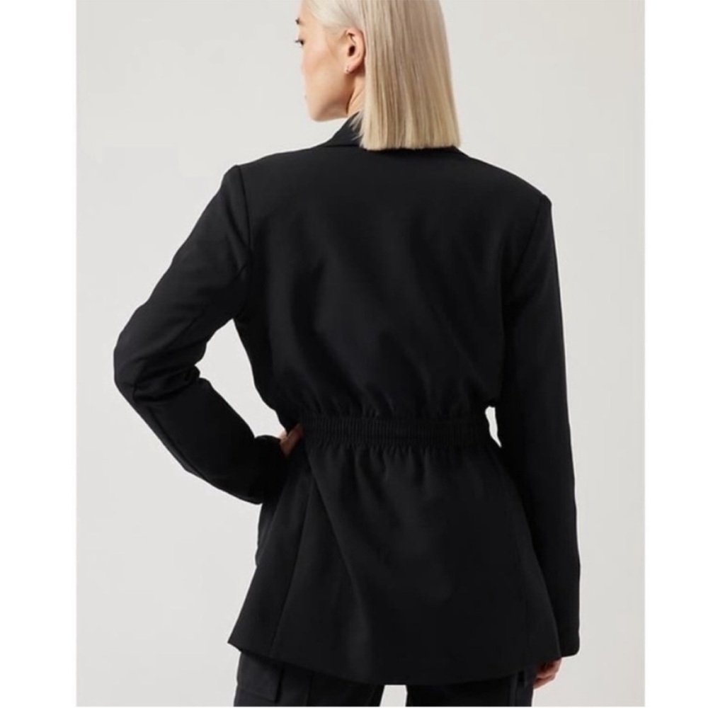 Athleta Endless Blazer Primatwill Open Front with Waist Tie Black Size 0 NWOT - Picture 4 of 13